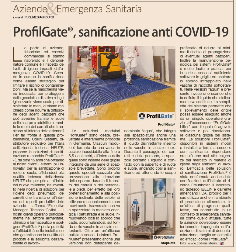 ProfilGate, sanificazione anti COVID-19